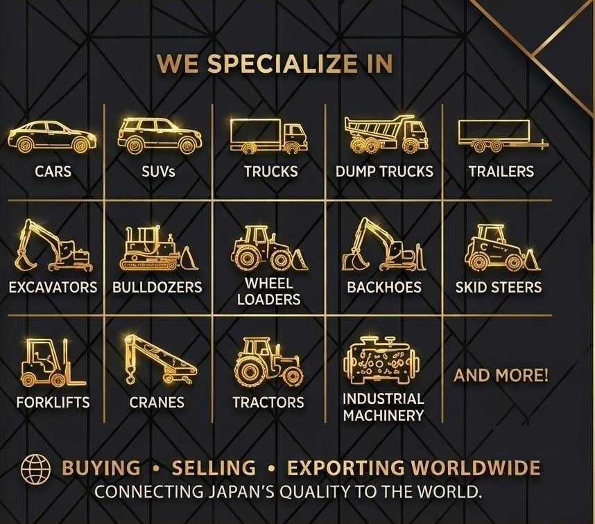 We specialize in cars, SUVs, trucks, dump trucks, trailers, excavators, bulldozers, wheel loaders, backhoes, skid steers, forklifts, cranes, tractors, and industrial machinery